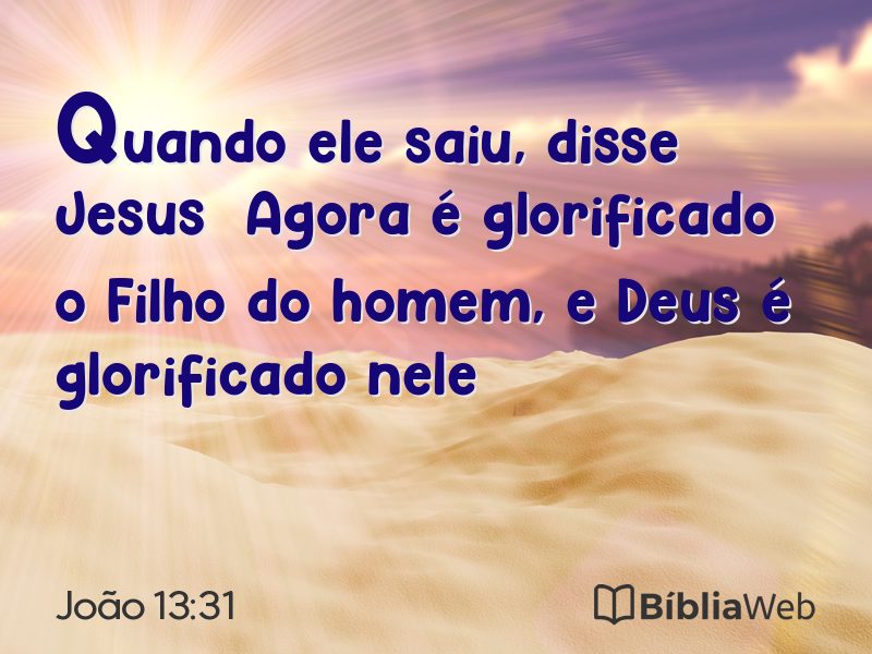 João 13:31 em imagem para compartilhar