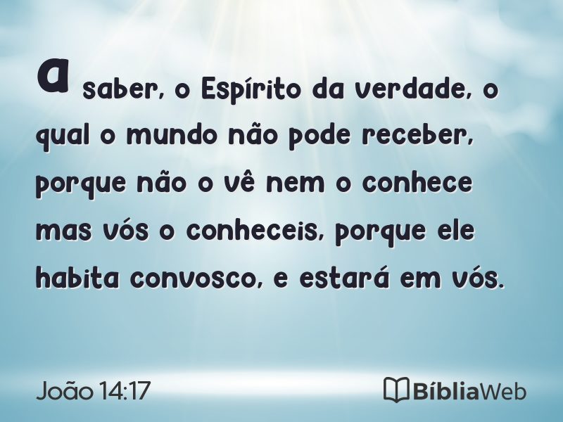 João 14:17 em imagem para compartilhar