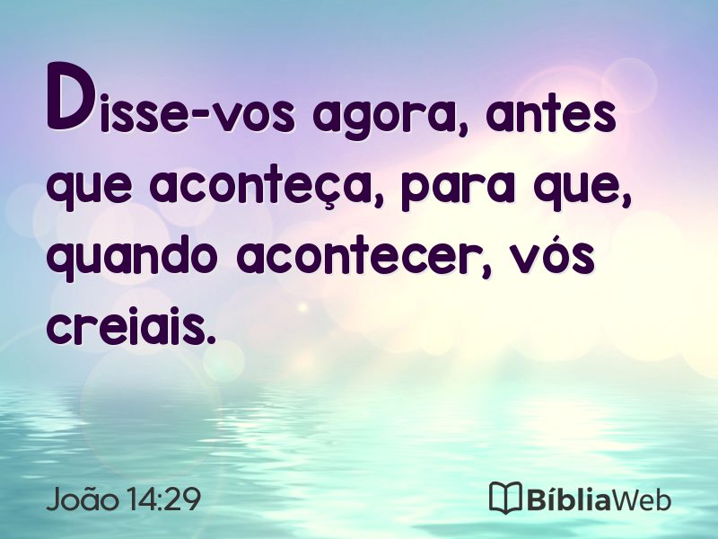 João 14:29 em imagem para compartilhar