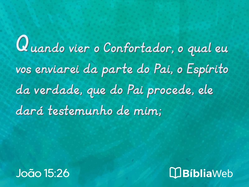 João 15:26 em imagem para compartilhar