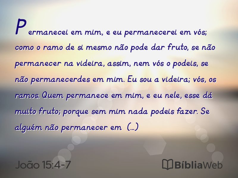 João 15:4-7 em imagem para compartilhar