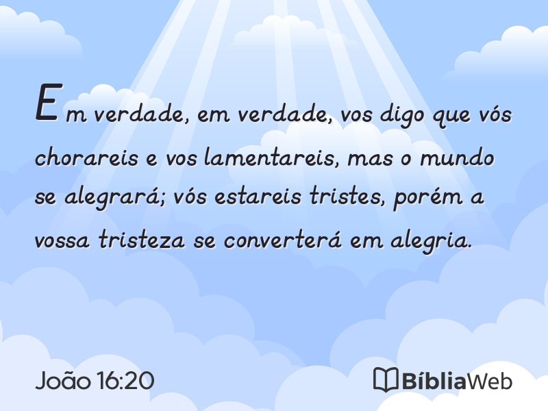 João 16:20 em imagem para compartilhar