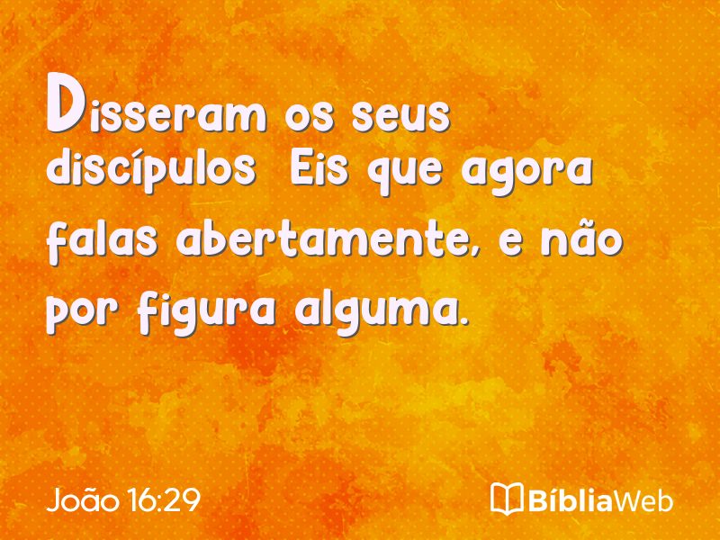 João 16:29 em imagem para compartilhar