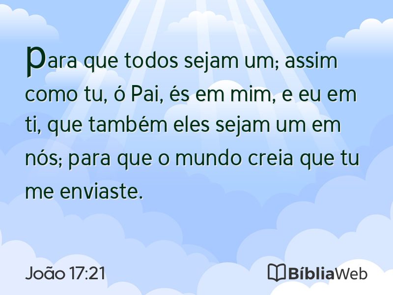 João 17:21 em imagem para compartilhar