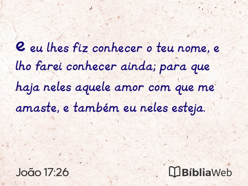 João 17:26 em imagem para compartilhar