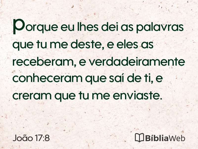 João 17:8 em imagem para compartilhar