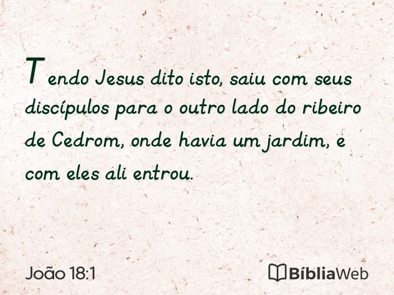 João 18:1 em imagem para compartilhar