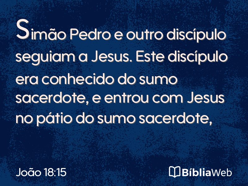 João 18:15 em imagem para compartilhar