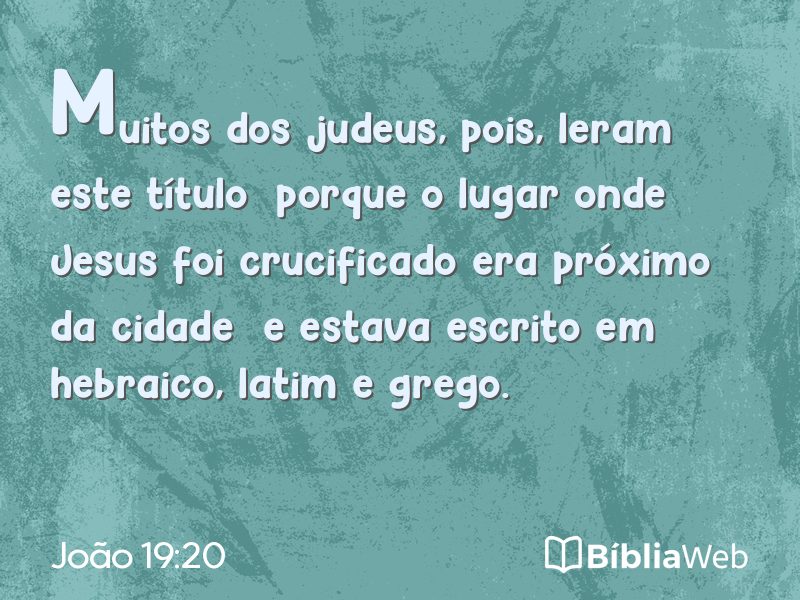 João 19:20 em imagem para compartilhar
