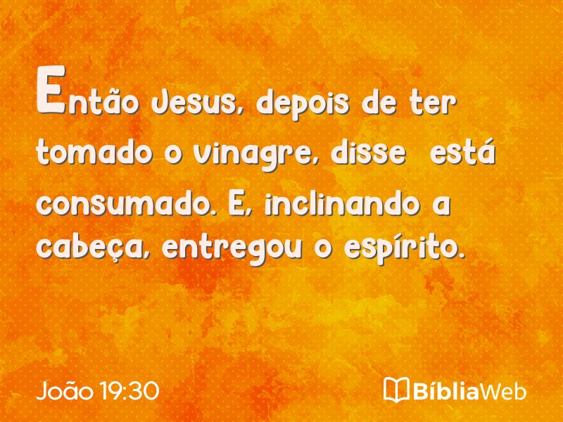 João 19:30 em imagem para compartilhar