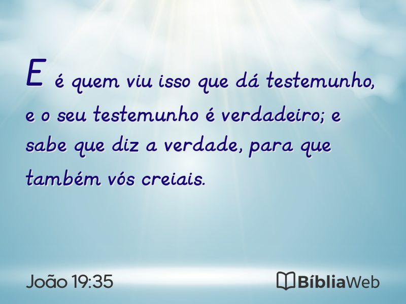João 19:35 em imagem para compartilhar