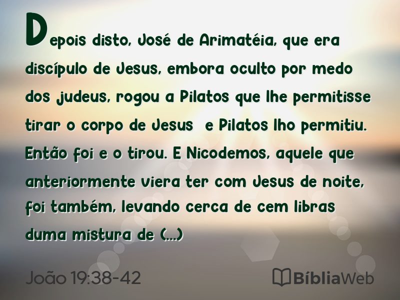 João 19:38-42 em imagem para compartilhar