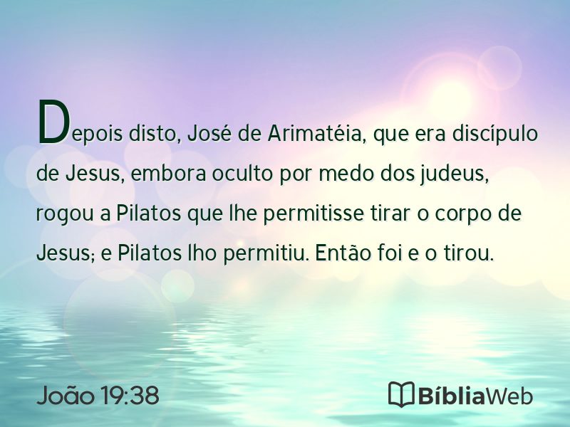 João 19:38 em imagem para compartilhar