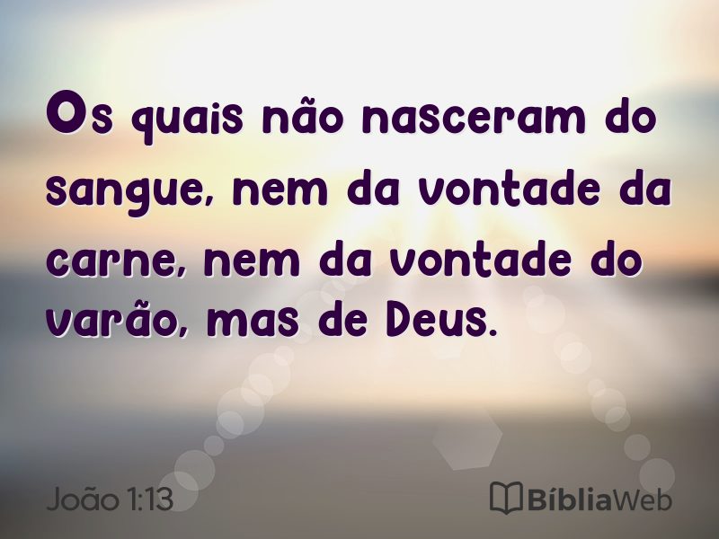 João 1:13 em imagem para compartilhar