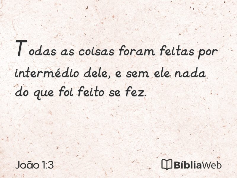 João 1:3 em imagem para compartilhar