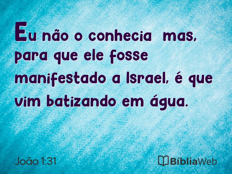 João 1:31 em imagem para compartilhar