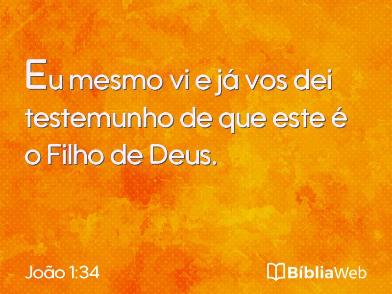 João 1:34 em imagem para compartilhar