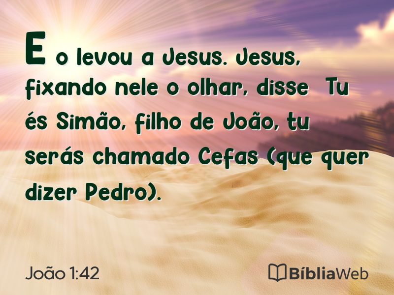 João 1:42 em imagem para compartilhar
