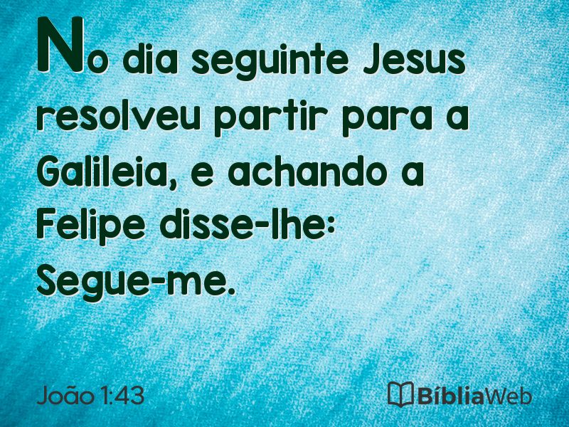 João 1:43 em imagem para compartilhar