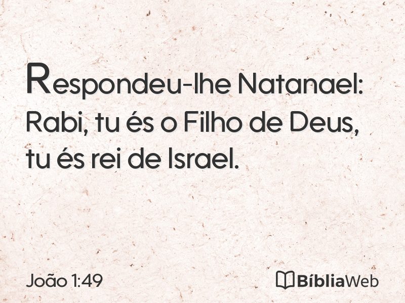 João 1:49 em imagem para compartilhar