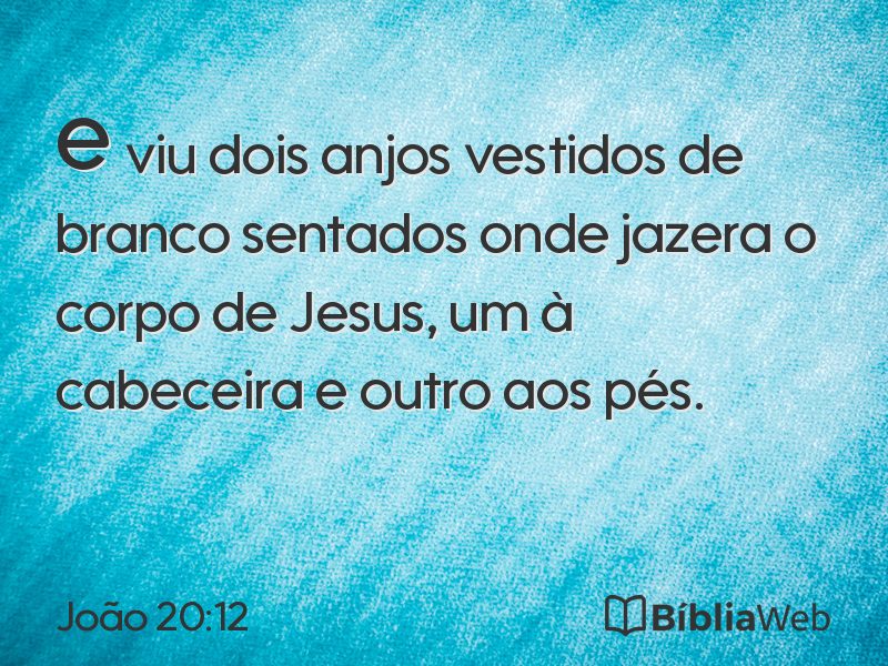 João 20:12 em imagem para compartilhar