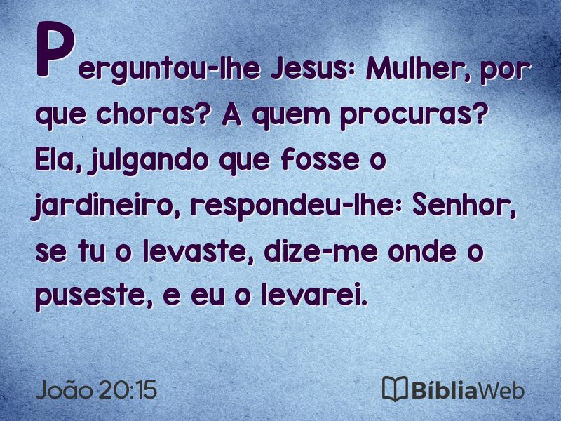 João 20:15 em imagem para compartilhar