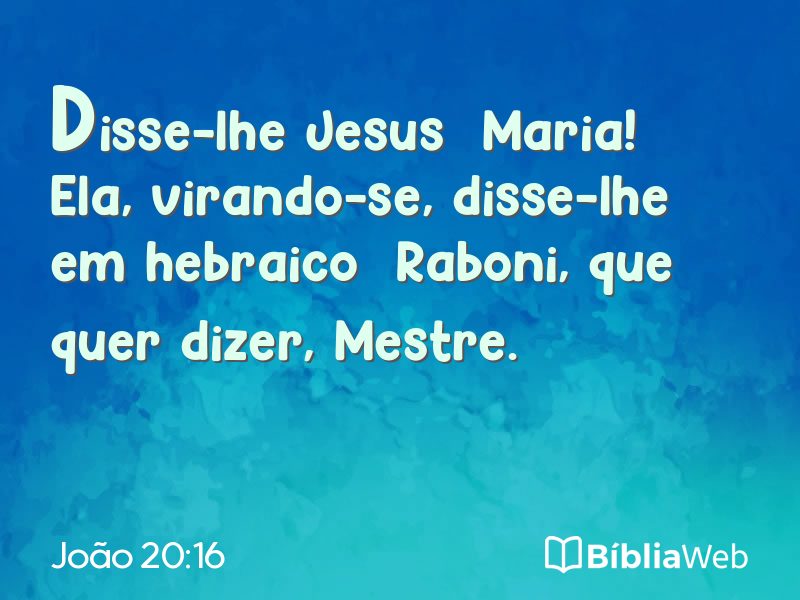 João 20:16 em imagem para compartilhar