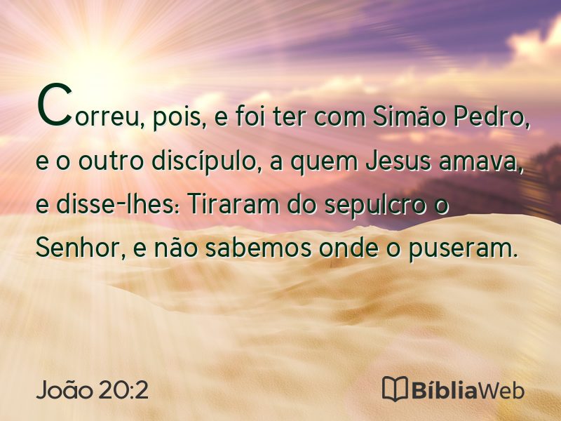 João 20:2 em imagem para compartilhar