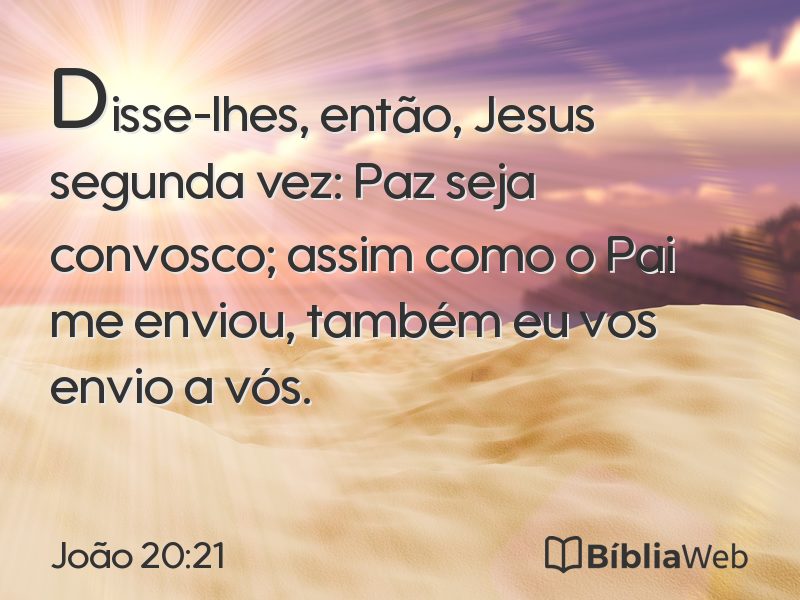 João 20:21 em imagem para compartilhar