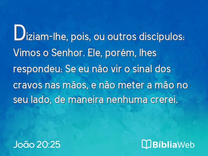 João 20:25 em imagem para compartilhar