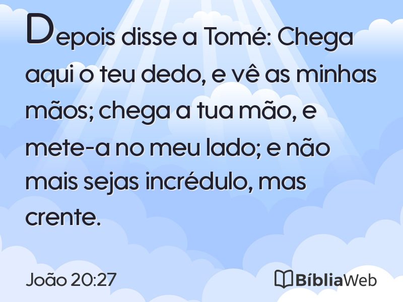 João 20:27 em imagem para compartilhar