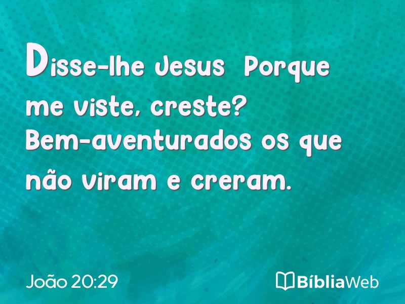 João 20:29 em imagem para compartilhar