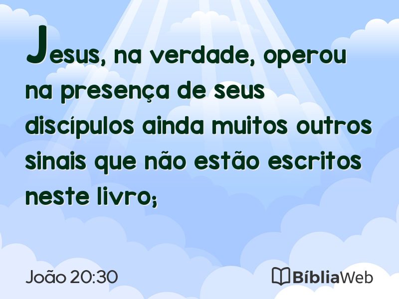 João 20:30 em imagem para compartilhar