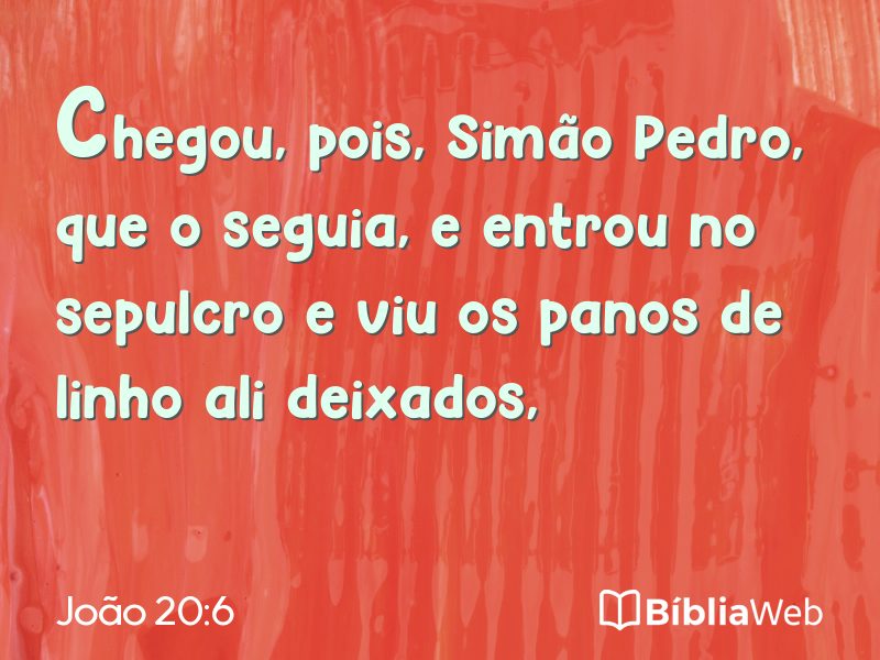 João 20:6 em imagem para compartilhar