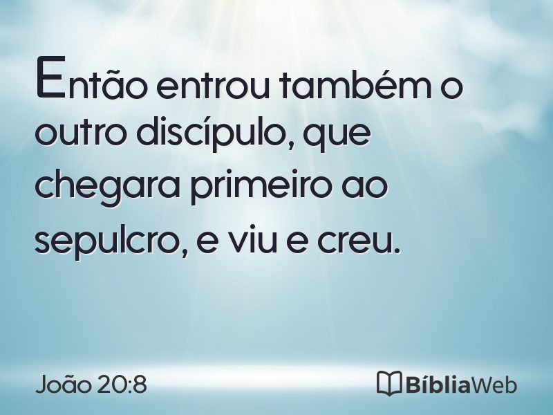 João 20:8 em imagem para compartilhar