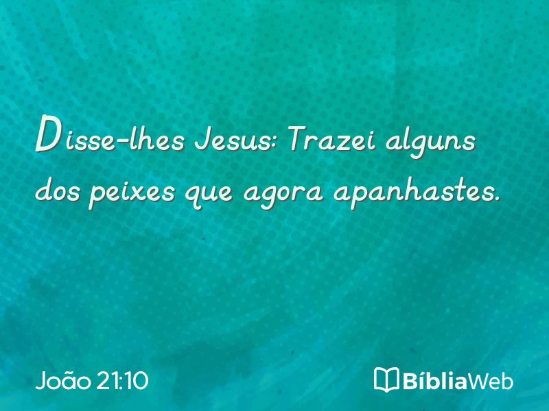 João 21:10 em imagem para compartilhar