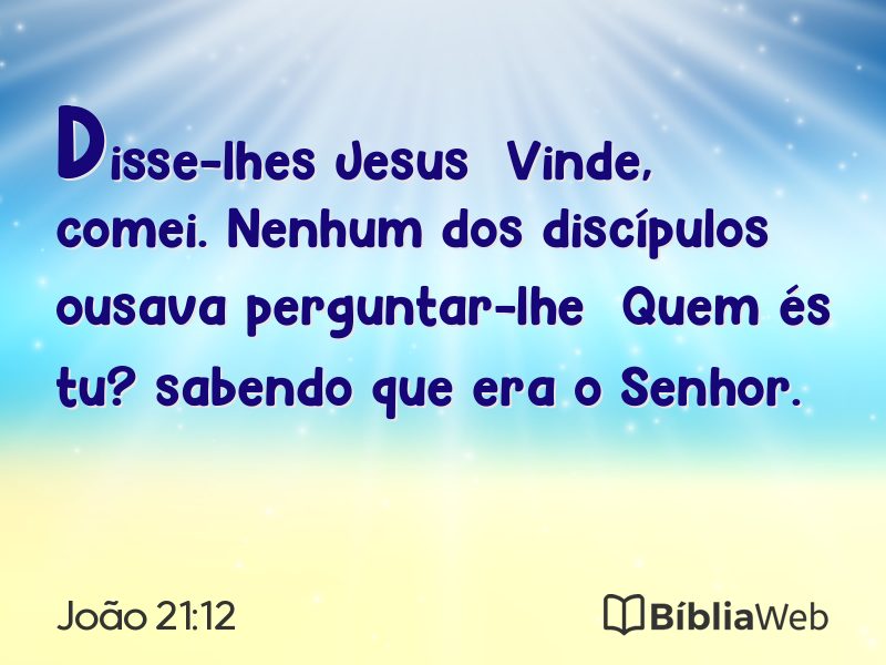 João 21:12 em imagem para compartilhar