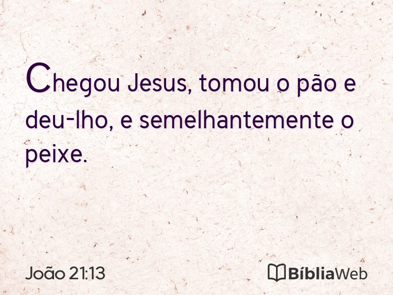 João 21:13 em imagem para compartilhar