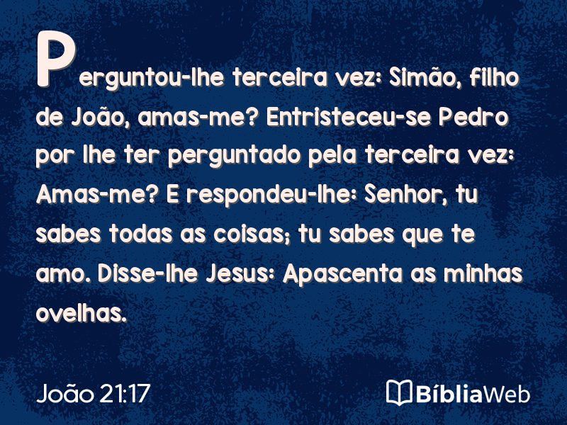 João 21:17 em imagem para compartilhar