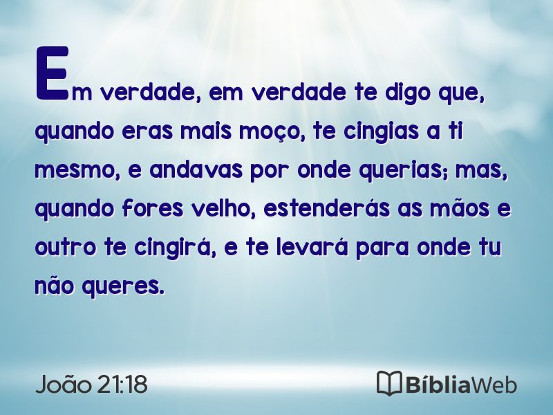 João 21:18 em imagem para compartilhar