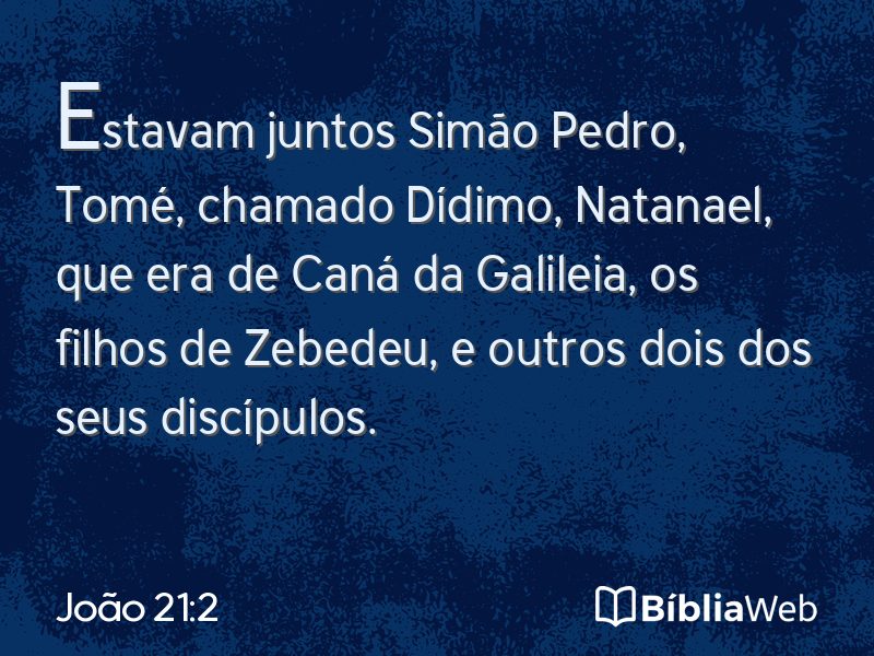João 21:2 em imagem para compartilhar
