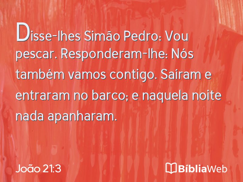 João 21:3 em imagem para compartilhar