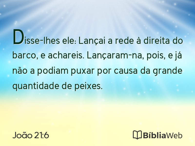 João 21:6 em imagem para compartilhar