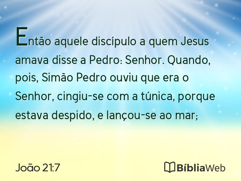 João 21:7 em imagem para compartilhar