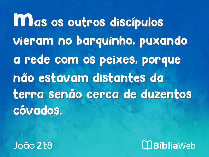 João 21:8 em imagem para compartilhar