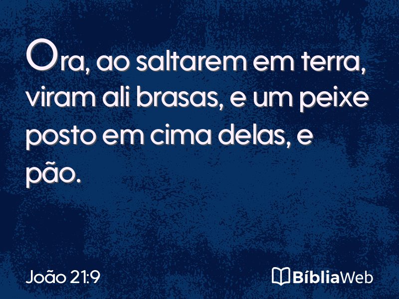 João 21:9 em imagem para compartilhar