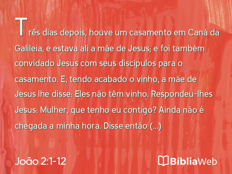 João 2:1-12 em imagem para compartilhar