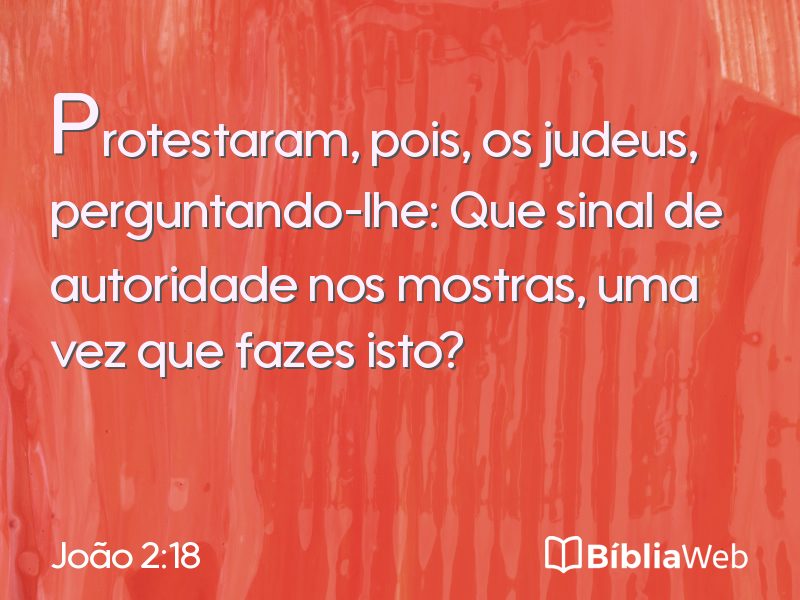 João 2:18 em imagem para compartilhar
