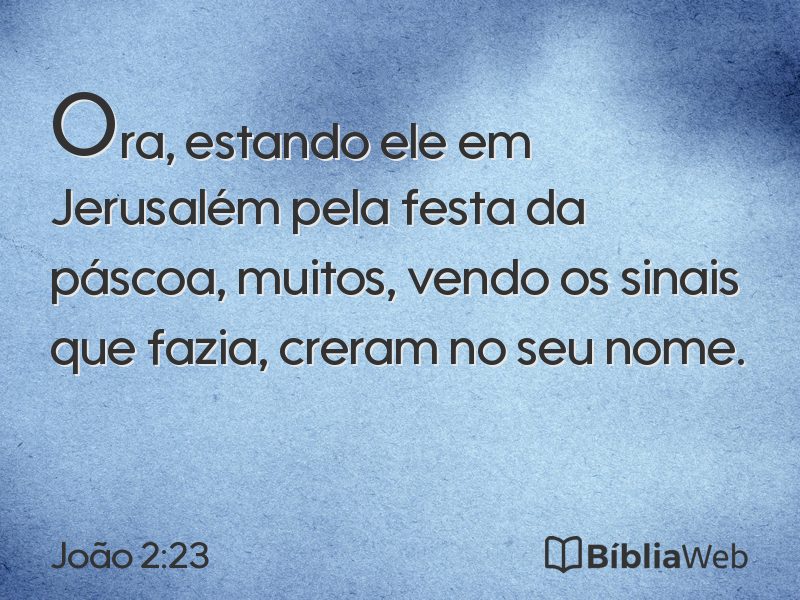 João 2:23 em imagem para compartilhar