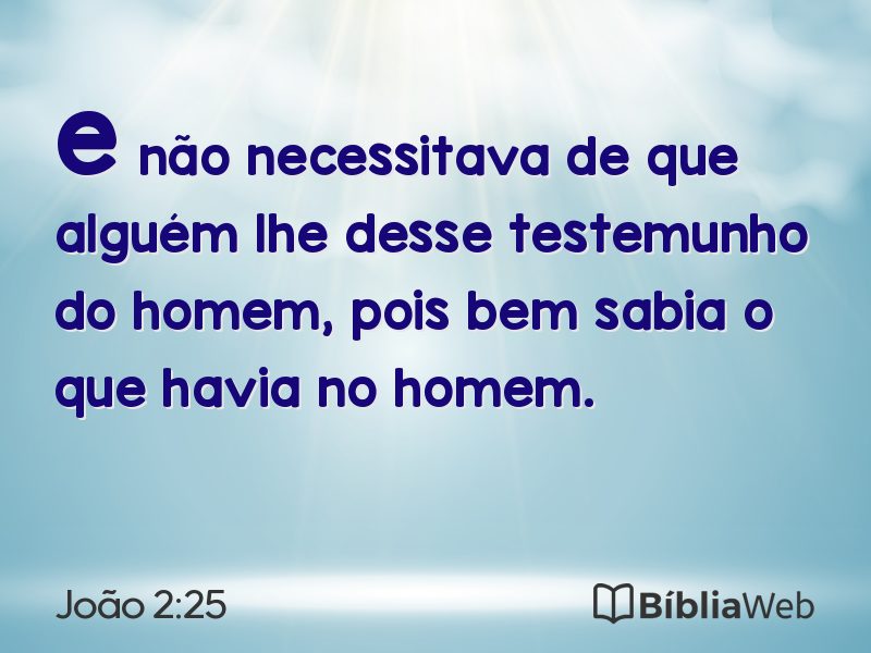 João 2:25 em imagem para compartilhar